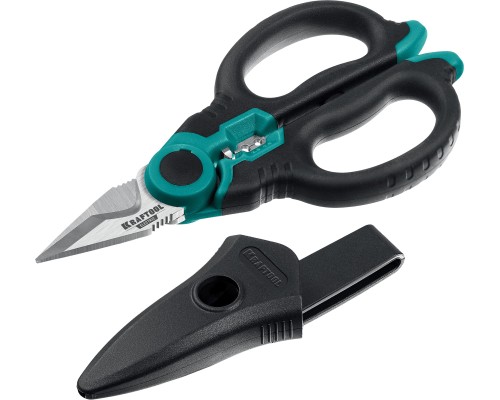 Ножницы электрика ELECTRIC, 4 в 1, 160 мм, с чехлом KRAFTOOL 23356