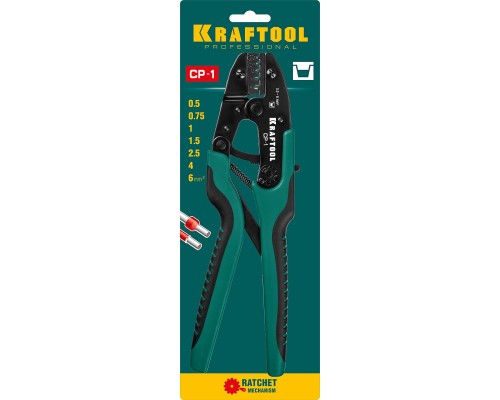 Пресс-клещи CP-1, 0.5-6 мм2, для втулочных наконечников KRAFTOOL 45461-1