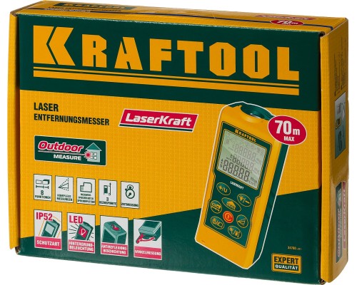 Лазерный дальномер Laser-Kraft, 5 см-70 м KRAFTOOL 34760_z01