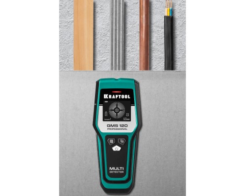 Универсальный детектор проводки GMS 120, ЖК дисплей KRAFTOOL 45298