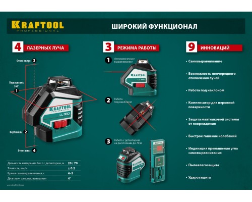 Лазерный нивелир LL360 #3 KRAFTOOL 34645-3