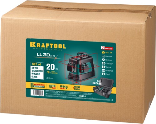 Лазерный нивелир LL 3D #4 KRAFTOOL 34640-4