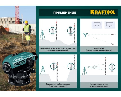 Оптический нивелир OL-32 100 м KRAFTOOL 34520