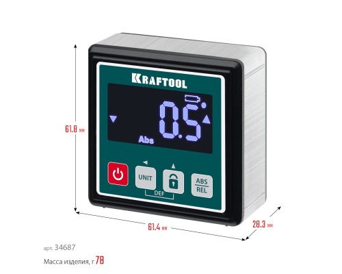 Уровень-уклономер электронный KOMPAKT, 4x90 С, точность 0.1 KRAFTOOL 34687