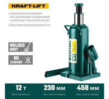 Бутылочный гидравлический домкрат KRAFT-LIFT, 12 т, 230-460 мм KRAFTOOL 43462-12_z01