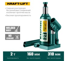 Бутылочный гидравлический домкрат KRAFT-LIFT, 2 т, 158-308 мм KRAFTOOL 43462-2_z01