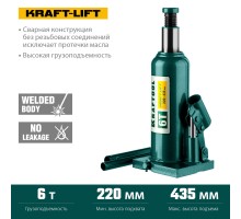 Бутылочный гидравлический домкрат KRAFT-LIFT, 6 т, 216-413 мм KRAFTOOL 43462-6_z01