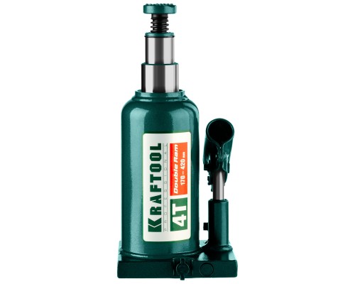 Двухштоковый бутылочный домкрат DOUBLE RAM, 4 т, 170-420 мм, с увеличенным подъемом KRAFTOOL 43463-4