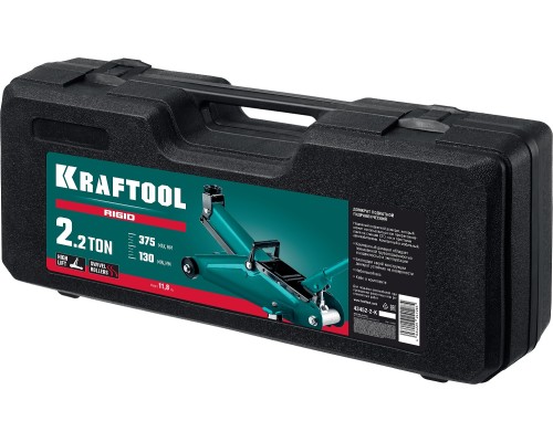 Подкатной домкрат с увеличенным подъемом RIGID, 130-375 мм KRAFTOOL 43452-2-K