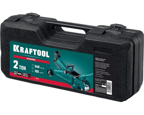 Подкатной домкрат STARK, в кейсе 2 т, 135-340 мм, для легковых а/м KRAFTOOL 43453-2-K