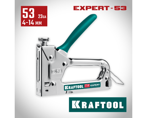 Стальной компактный степлер (3187) Expert-53, тип 53 (A/10/JT21) 23GA (4-14 мм) KRAFTOOL 3187_z01