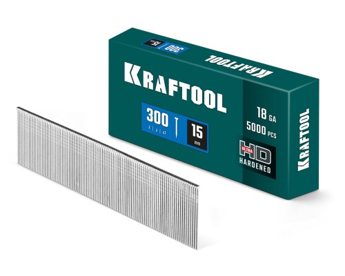 Гвозди тип 300 (47/J/ F) 15 мм, калибр 18GA 5000 шт. KRAFTOOL 31785-15