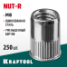 Резьбовые заклепки стальные с насечками Nut-R, М8, уменьш. бортик, 250 шт. KRAFTOOL 311708-08