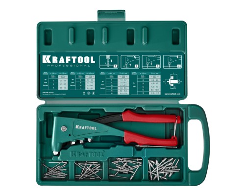 Литой заклепочник X-5F, 2.4-4.8 мм, удержание заклепки KRAFTOOL 31173_z01