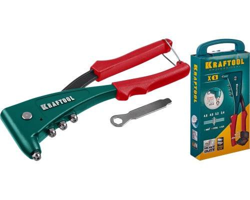 Литой заклепочник в кейсе X-5F, 2.4-4.8 мм, удержание заклепки KRAFTOOL 31173-H6_z01