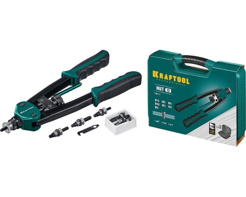 Резьбовой двуручный заклепочник в кейсе NUT-12, М3-М12 KRAFTOOL 31183