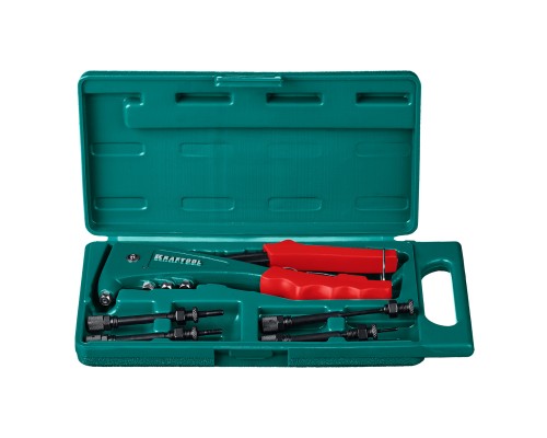 Комбинированный литой заклепочник в кейсе Combo2-M6, 2 вида заклепок KRAFTOOL 31180