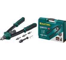Комбинированный двуручный заклепочник в кейсе Combo2-M10, 2 вида заклепок KRAFTOOL 31181
