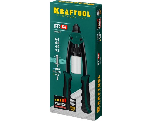 Компактный двуручный заклепочник FC-64, 3.2-6.4 мм, 320 мм, регулировка усилия KRAFTOOL 31160_z01
