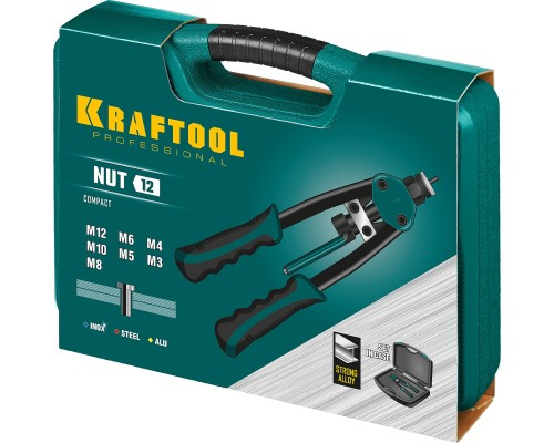 Резьбовой двуручный заклепочник в кейсе NUT-12, М3-М12 KRAFTOOL 31183
