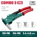Комбинированный поворотный заклепочник в кейсе Combo3-M6, 360°, 3 вида заклепок KRAFTOOL 31178_z01