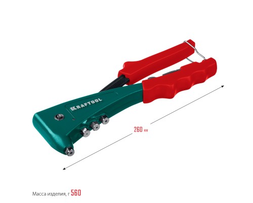Комбинированный литой заклепочник в кейсе Combo2-M6, 2 вида заклепок KRAFTOOL 31180