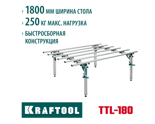 Стол для работ с крупноформатными листовыми материалами TTL-180 180х140х70 см, макс 250 кг KRAFTOOL 33253-180