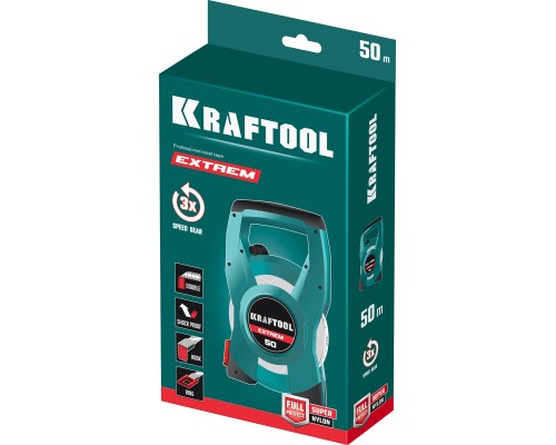 Геодезическая стальная мерная лента 50 м KRAFTOOL 34185-50