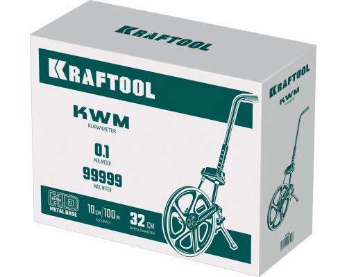 Измерительное колесо с металлическим шасси и рукояткой 0.1-99999.9 м KRAFTOOL 34756