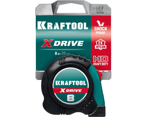 Рулетка X-Drive, 8 мx25 мм KRAFTOOL 34122-08_z02 Рулетка X-Drive, 8 мx25 мм KRAFTOOL 34122-08_z02