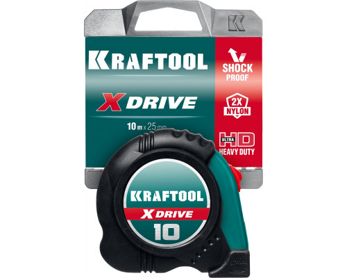 Рулетка X-Drive, 10 мx25 мм KRAFTOOL 34122-10 Рулетка X-Drive, 10 мx25 мм KRAFTOOL 34122-10