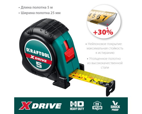 Рулетка X-Drive, 5 мx25 мм KRAFTOOL 34122-05-25_z02