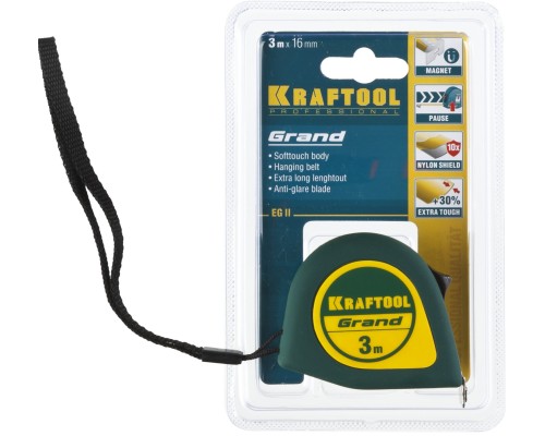 Рулетка Grand, 3 мx16 мм KRAFTOOL 34022-03-16
