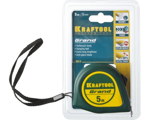 Рулетка Grand, 5 мx19 мм KRAFTOOL 34022-05-19