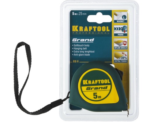 Рулетка Grand, 5 мx25 мм KRAFTOOL 34022-05-25