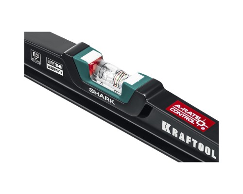 Литой уровень A-RATE CONTROL Shark, 600 мм, с инновационным зеркальным глазком KRAFTOOL 34920-60
