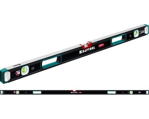 Сверхпрочный магнитный уровень A-RATE CONTROL, 2000 мм, точность 0.3 мм/м, с зеркальным глазком KRAFTOOL 34988-200
