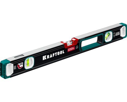 Сверхпрочный магнитный уровень A-RATE CONTROL, 600 мм, точность 0.3 мм/м, с зеркальным глазком KRAFTOOL 34988-60