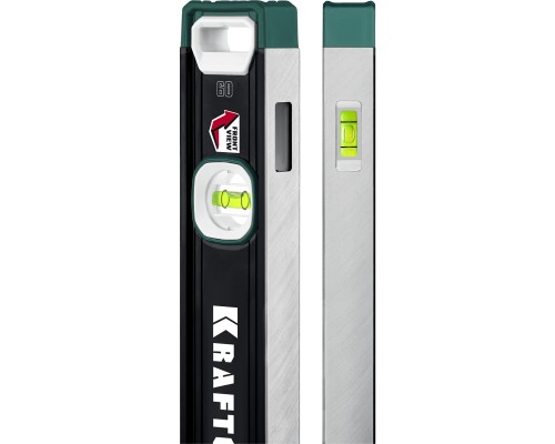 Сверхпрочный магнитный уровень A-RATE CONTROL, 600 мм, точность 0.3 мм/м, с зеркальным глазком KRAFTOOL 34988-60