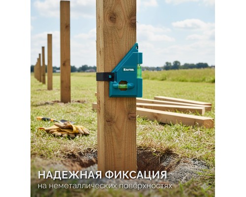 Магнитный угловой уровень POST-LEVEL 3 глазка KRAFTOOL 34788_z01