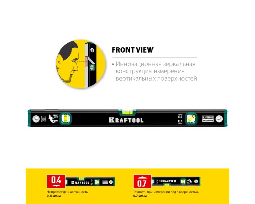Уровень 600 мм, с зеркальным глазком KRAFTOOL 34781-60