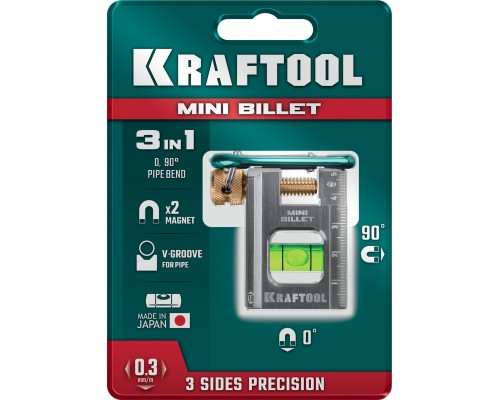 Брусковый магнитный уровень MINI BILLET 50 мм KRAFTOOL 34791