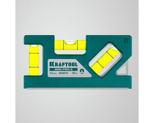 Магнитный компактный уровень Mini-Pro 3, 100 мм KRAFTOOL 34861-010