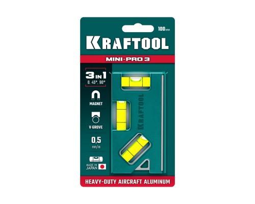 Магнитный компактный уровень Mini-Pro 3, 100 мм KRAFTOOL 34861-010
