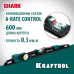 Литой уровень A-RATE CONTROL Shark, 600 мм, с инновационным зеркальным глазком KRAFTOOL 34920-60