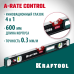 Сверхпрочный уровень A-RATE CONTROL, 600 мм, точность 0.3 мм/м, с инновационным зеркальным глазком KRAFTOOL 34986-60
