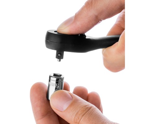 Трещотка для торцовых головок 1/4", 72 зубца, пластиковое покрытие KRAFTOOL 27796-1/4_z02