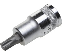 Торцовая бита-головка "INDUSTRIE QUALITAT", материал S2, TORX, сатинированная, 1/2", Т45  KRAFTOOL 27905-45_z01