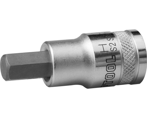 Торцовая бита-головка "INDUSTRIE QUALITAT", материал S2, HEX, сатинированная, 1/2", H10  KRAFTOOL 27908-10_z01