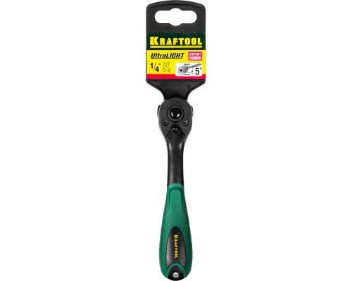 Трещотка для торцовых головок 1/4", 72 зубца, пластиковое покрытие KRAFTOOL 27796-1/4_z02